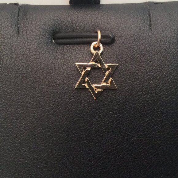 14k Solid Real Yellow Gold Star Of David Small pendantcharm.70gr